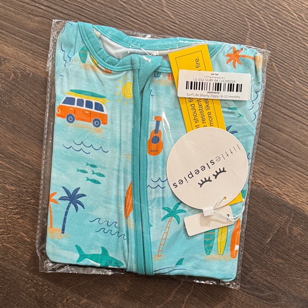 Little Sleepies Aqua Sleep Sack with Tropical Prints